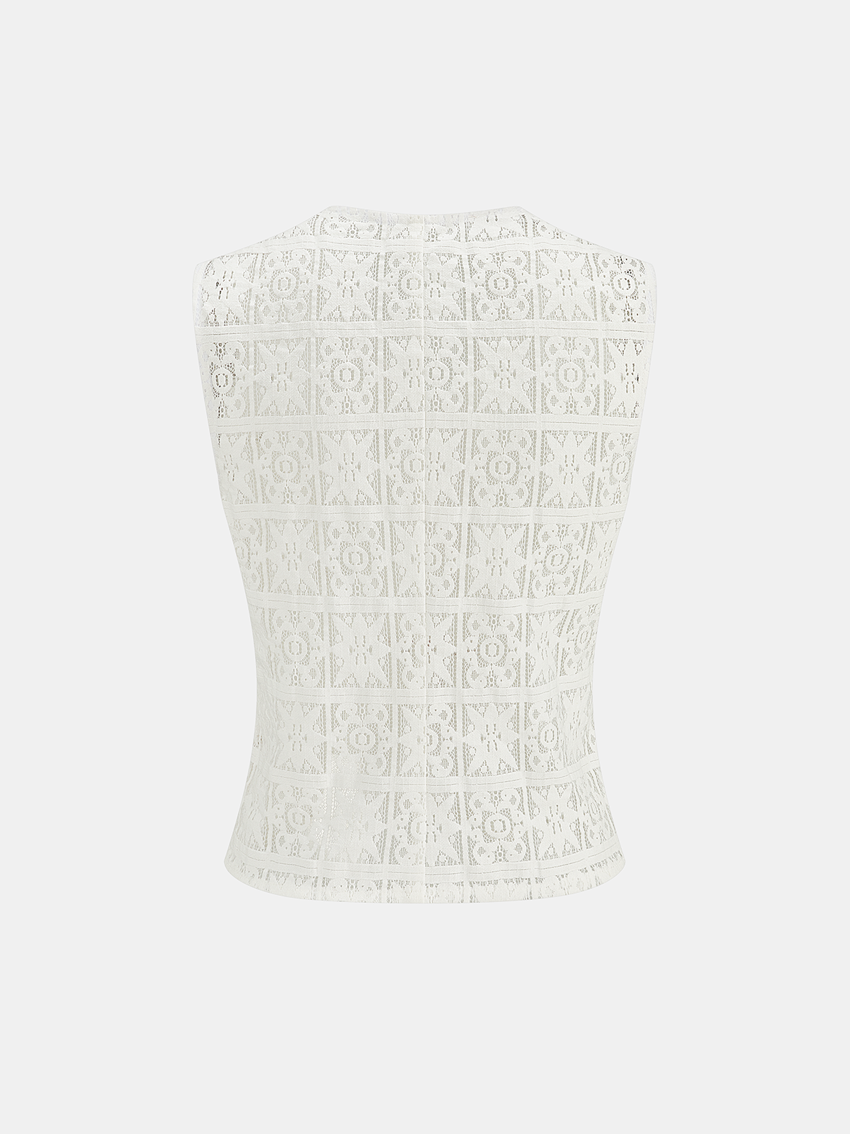 Gilet boutonné à col en V et dentelle