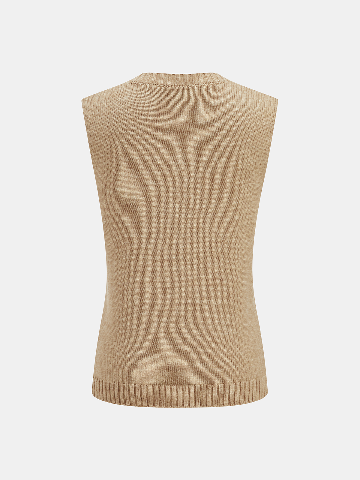 Metal Button Wool Blend Sweater Vest