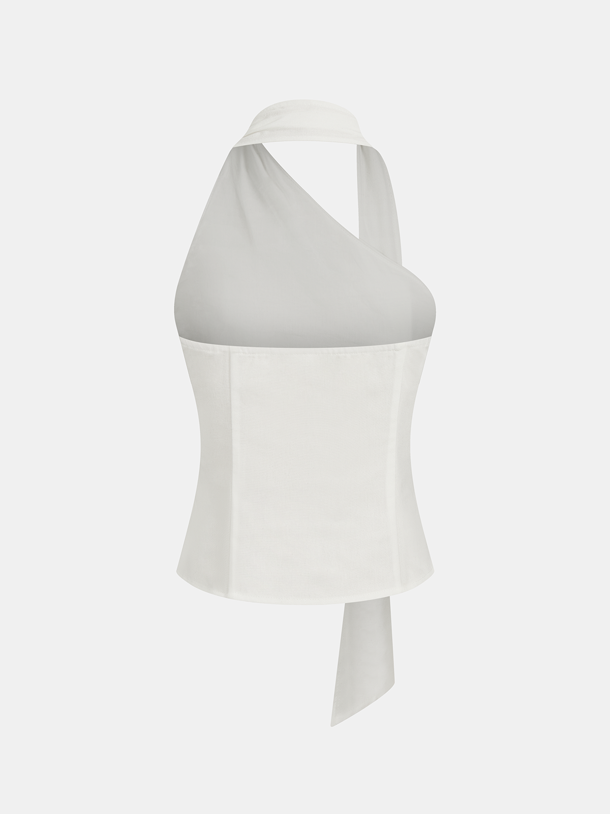 Metal Buckle Draped Halter Top