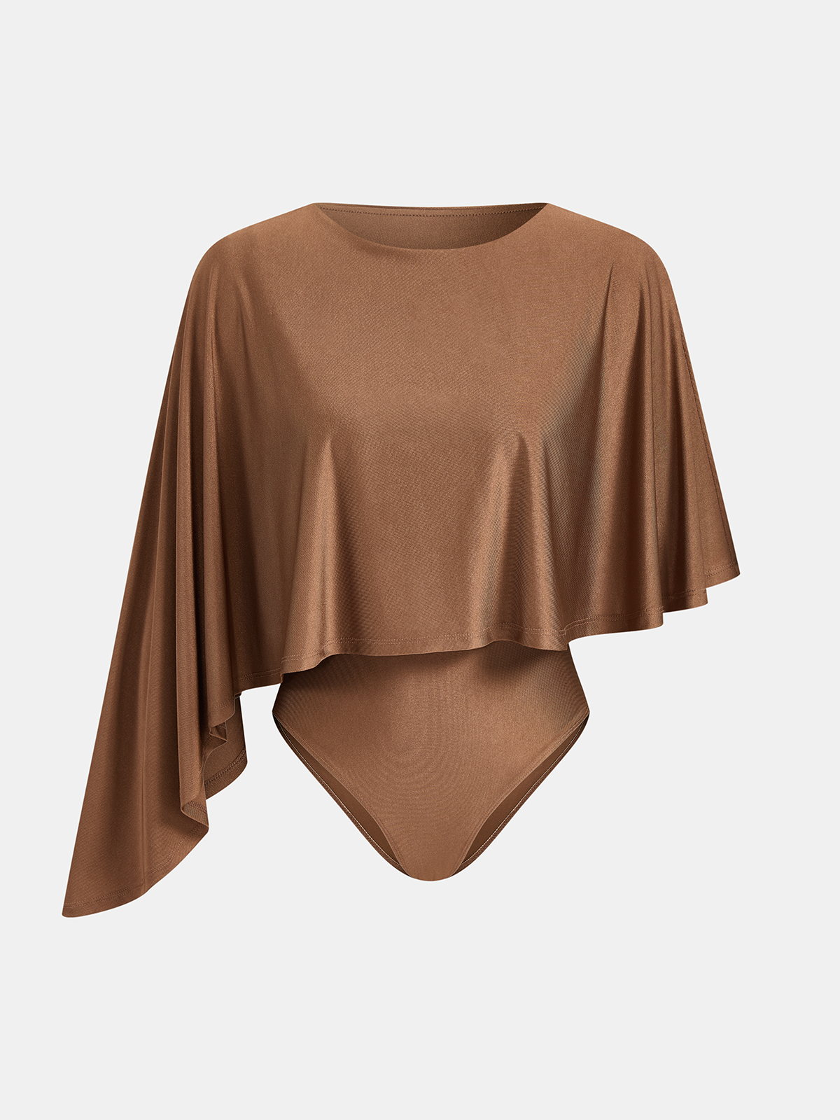 Body en maille fine asymétrique à manches cape