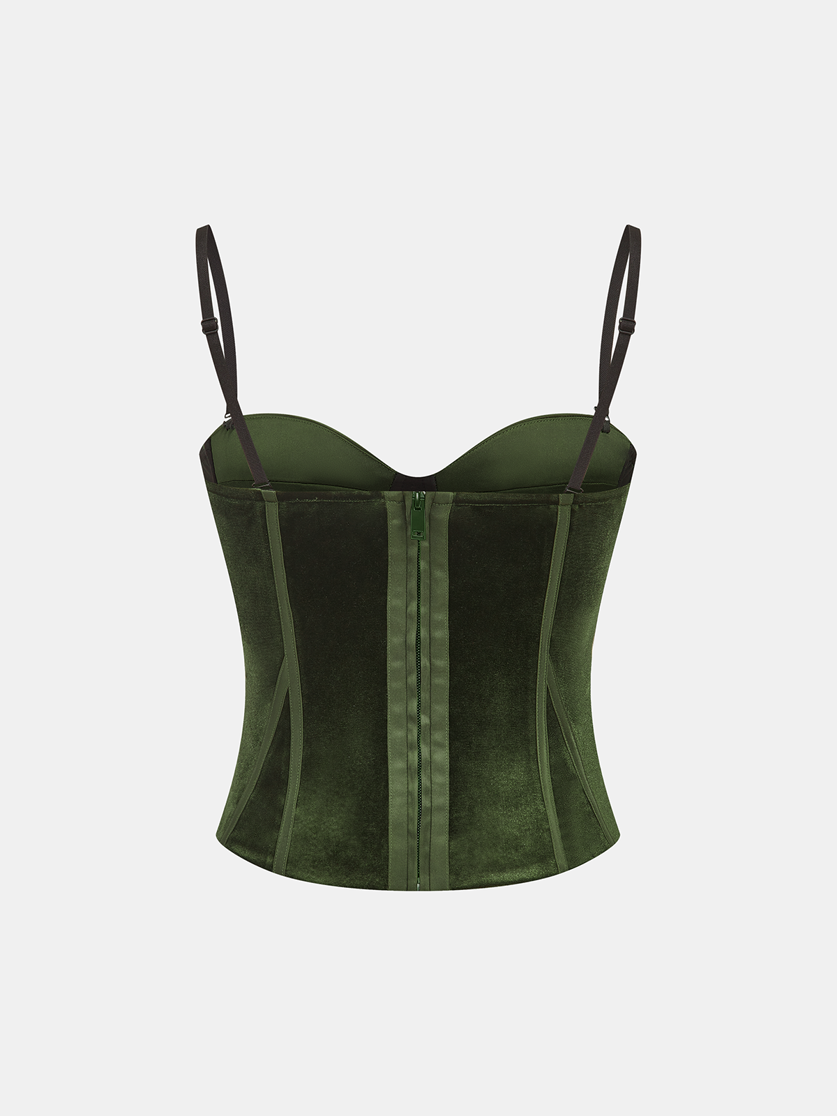 Velvet & Satin Panel Corset Top