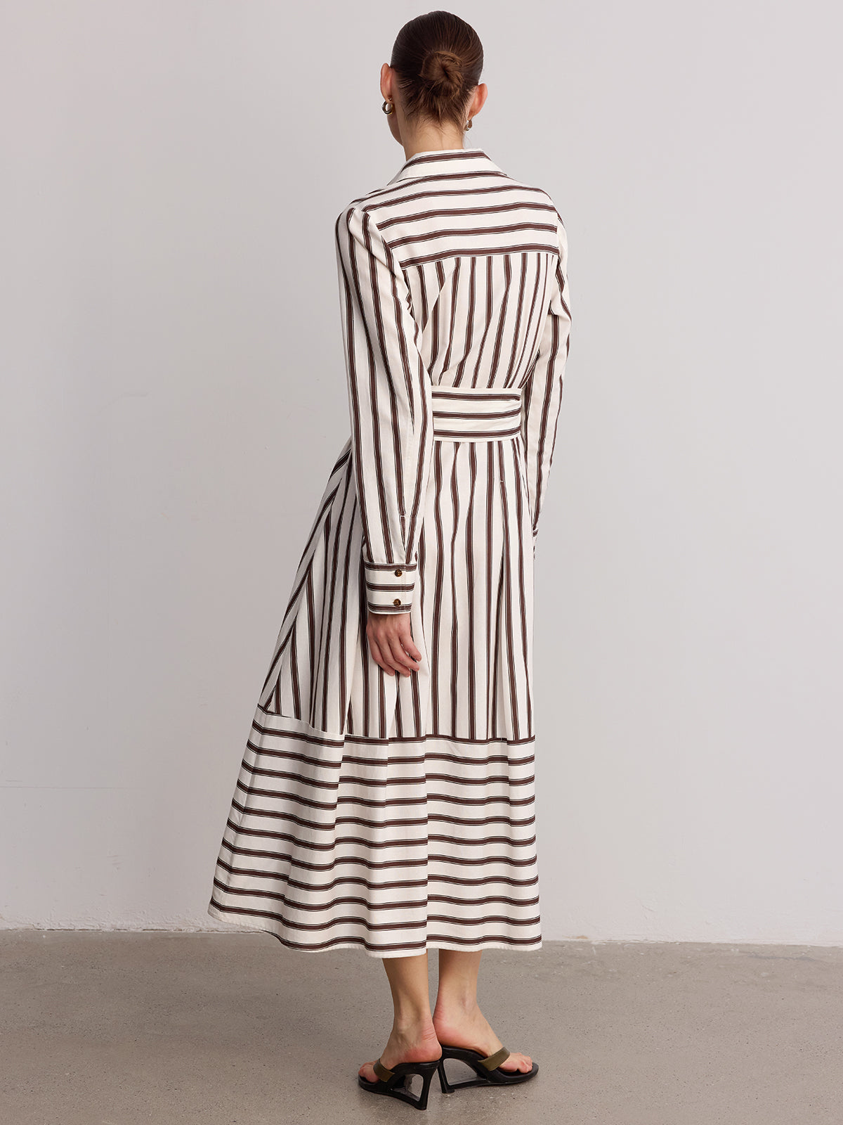 Robe chemise rayée ceinturée