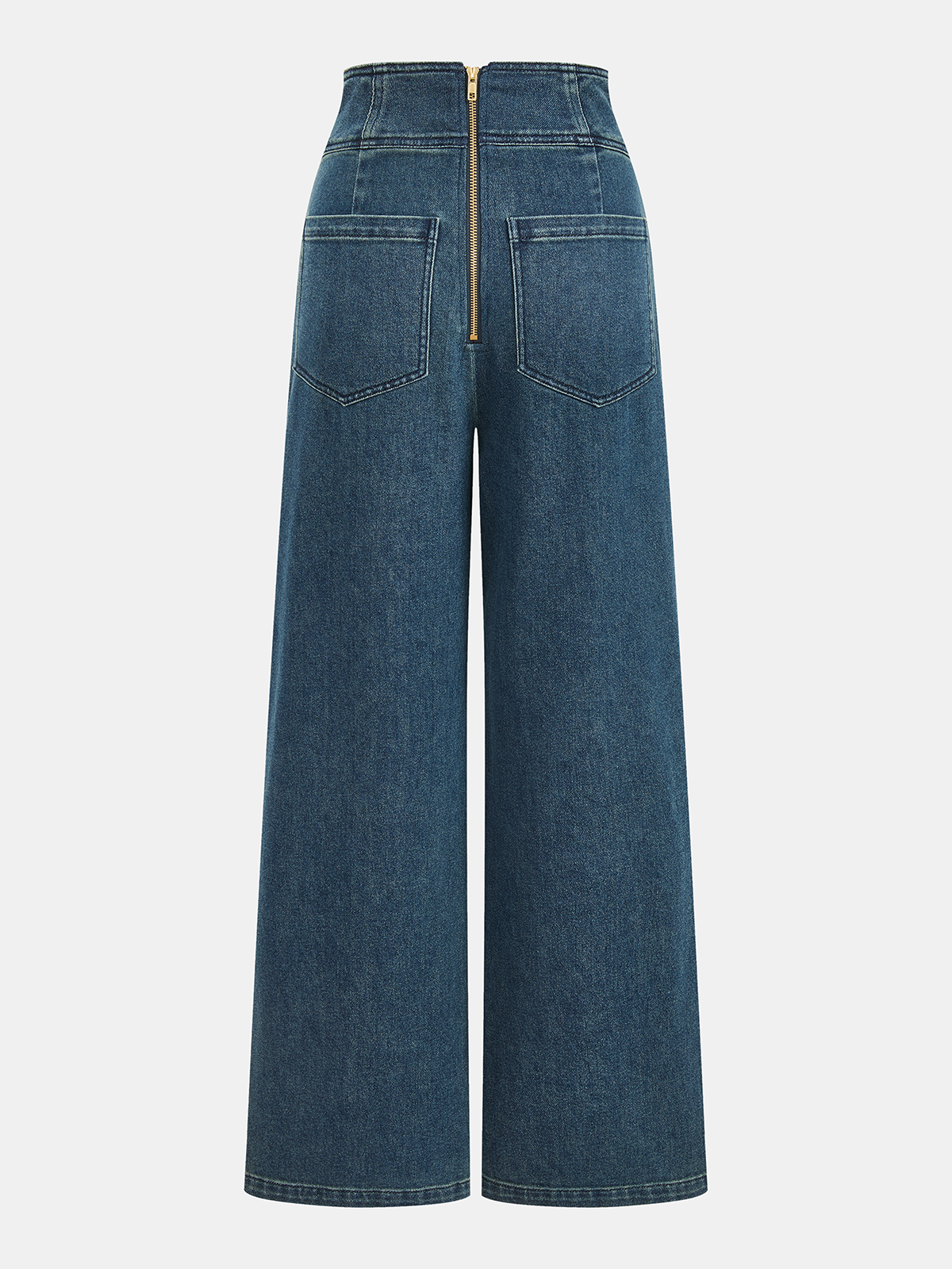 High-Waist Wide-Leg Denim Pants