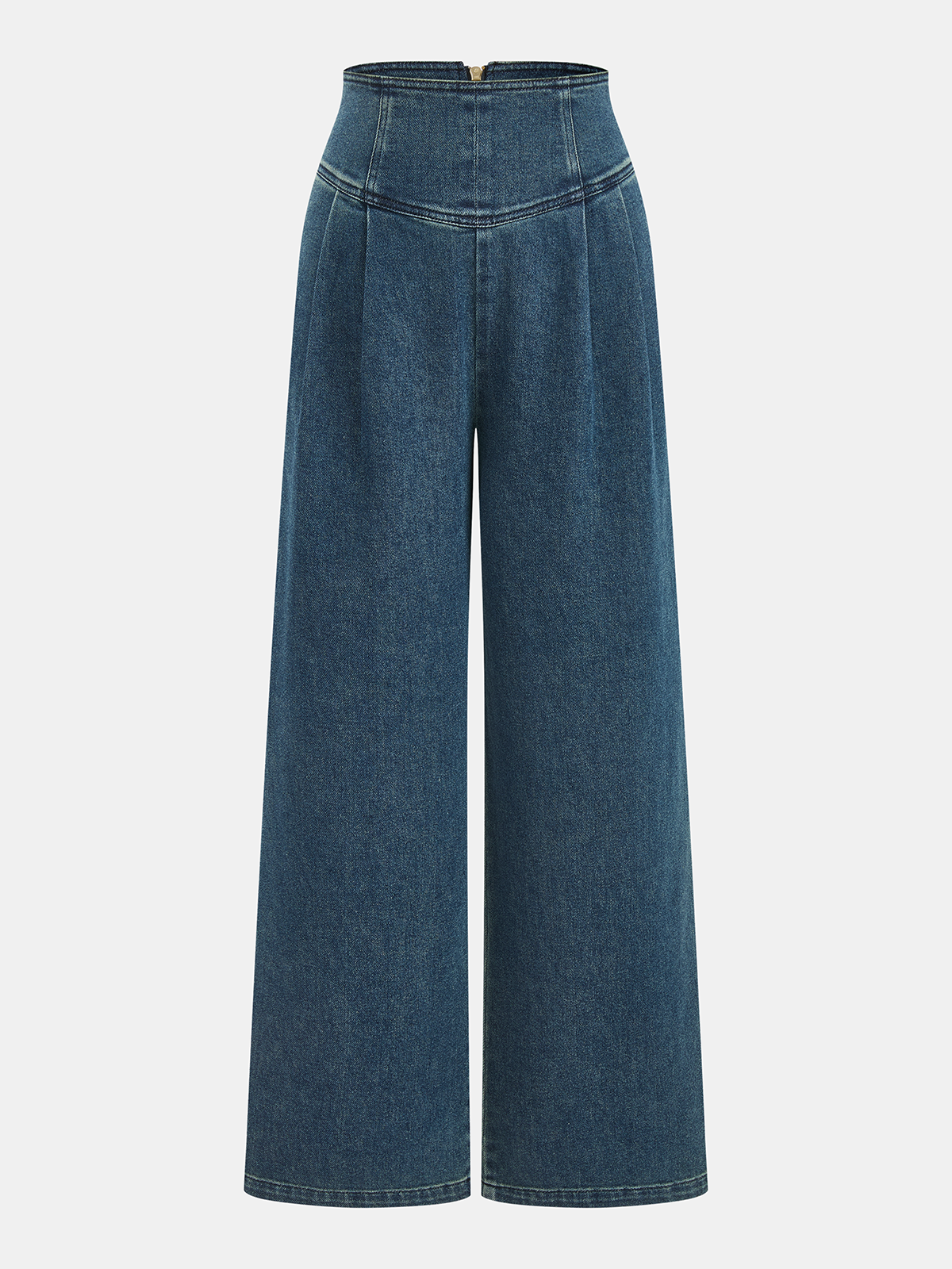 High-Waist Wide-Leg Denim Pants