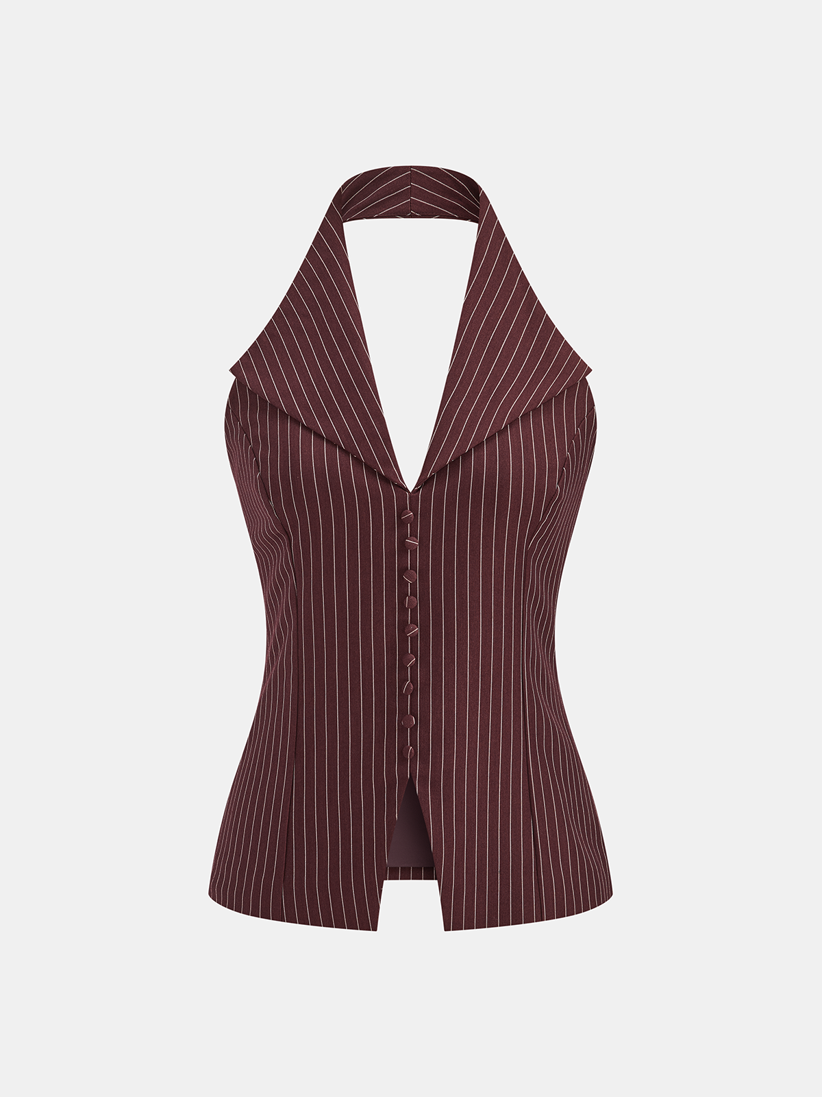 Pinstriped Halter Top & Wide Leg Pants Set