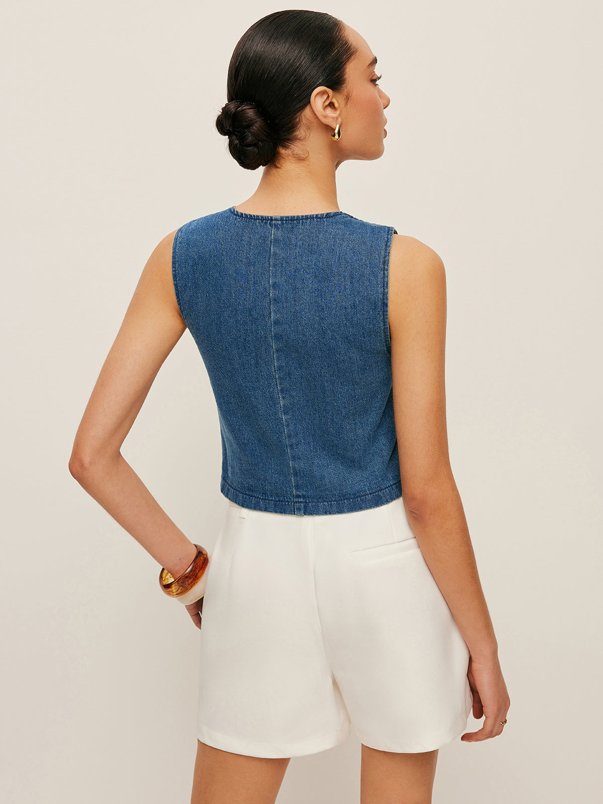 Maßgeschneiderte Jeans-Knopfleiste-Weste