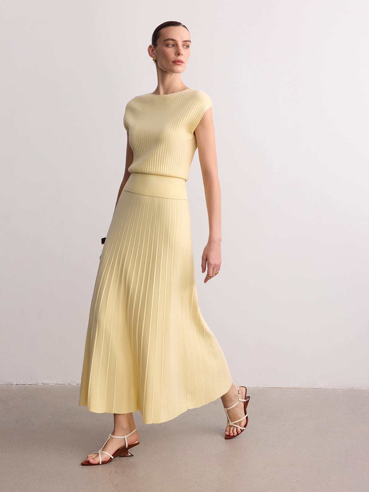 Gerippter Maxi-Strickrock