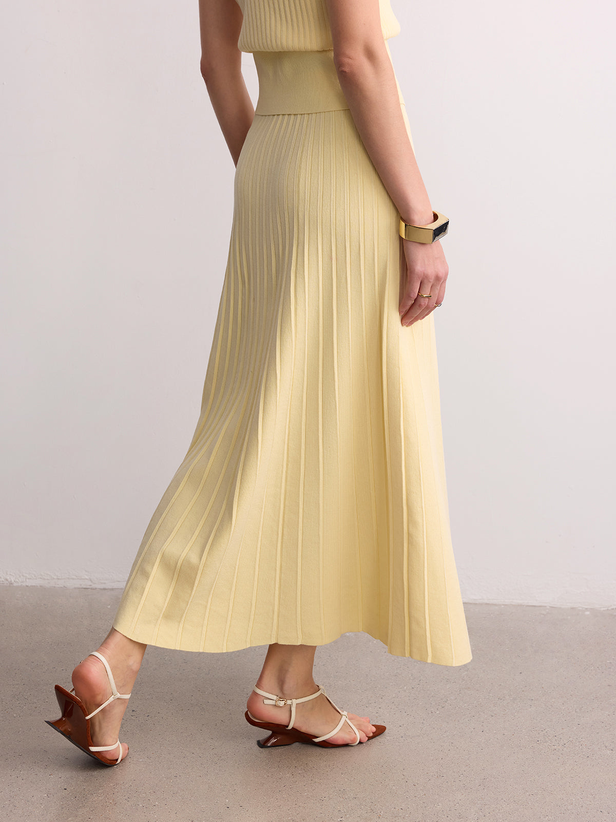 Gerippter Maxi-Strickrock