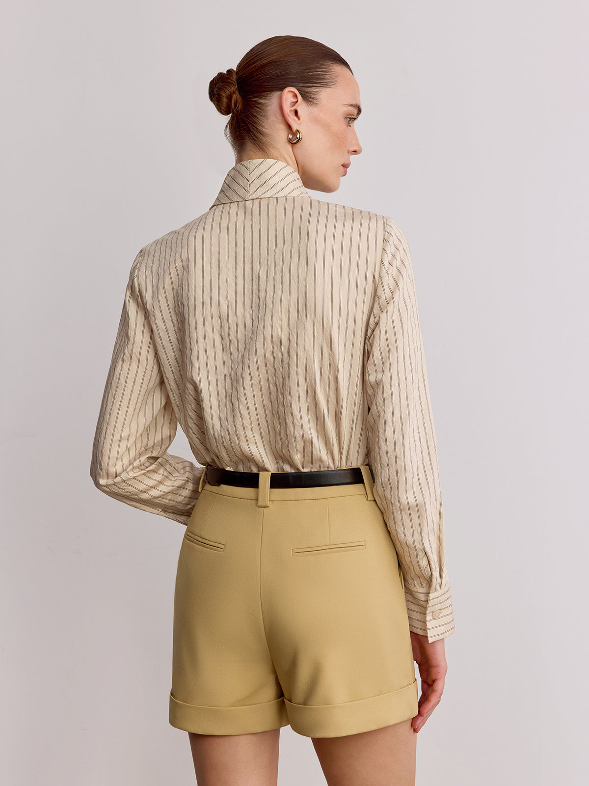 Bow Striped Long Sleeve Shirt