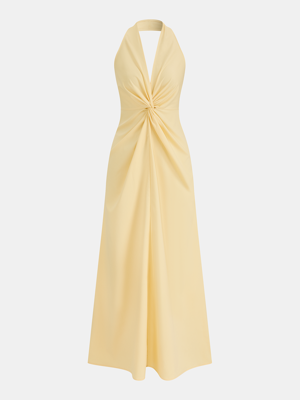 Robe longue torsadée à col licou