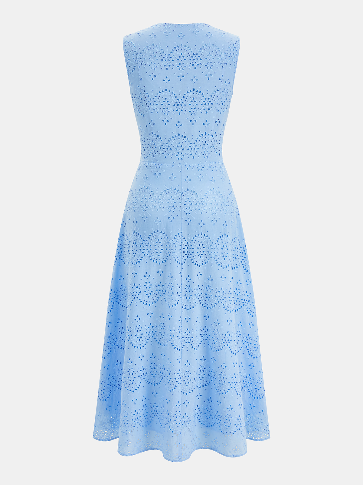 Ärmelloses Kleid aus Baumwolle mit Stickerei und Lochmuster