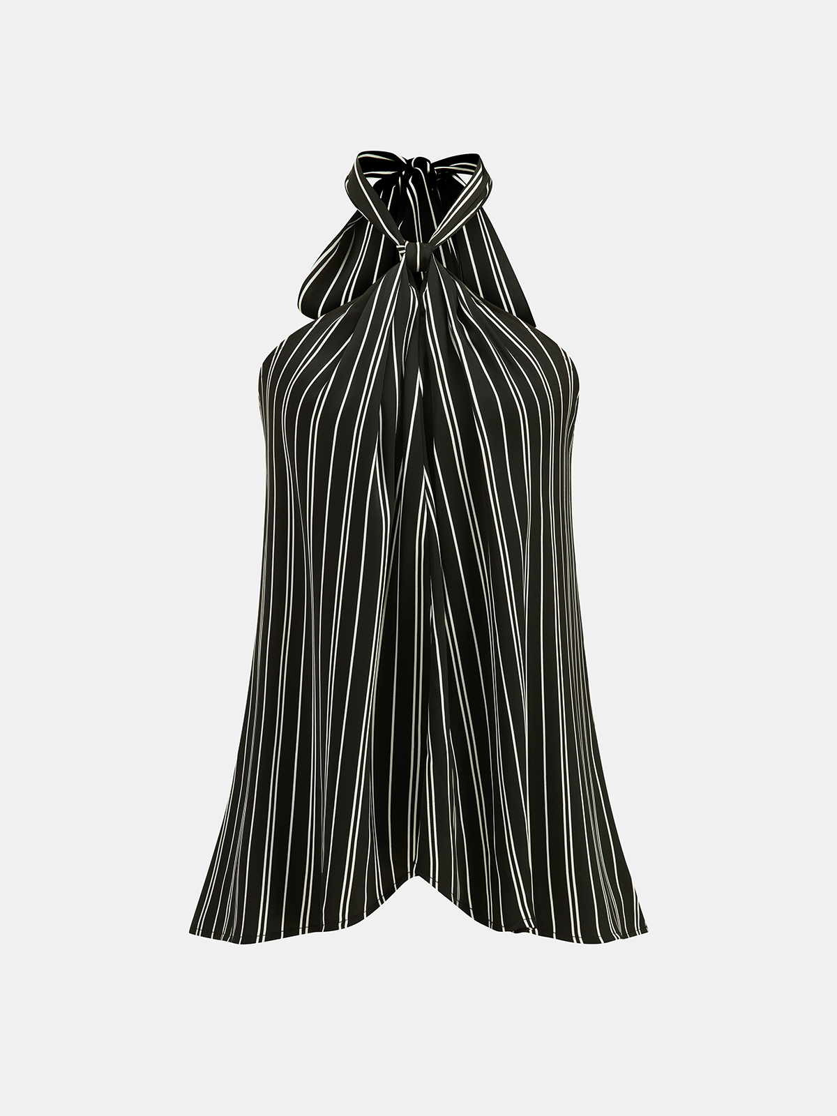 Striped Halter Satin Top & Pants Set