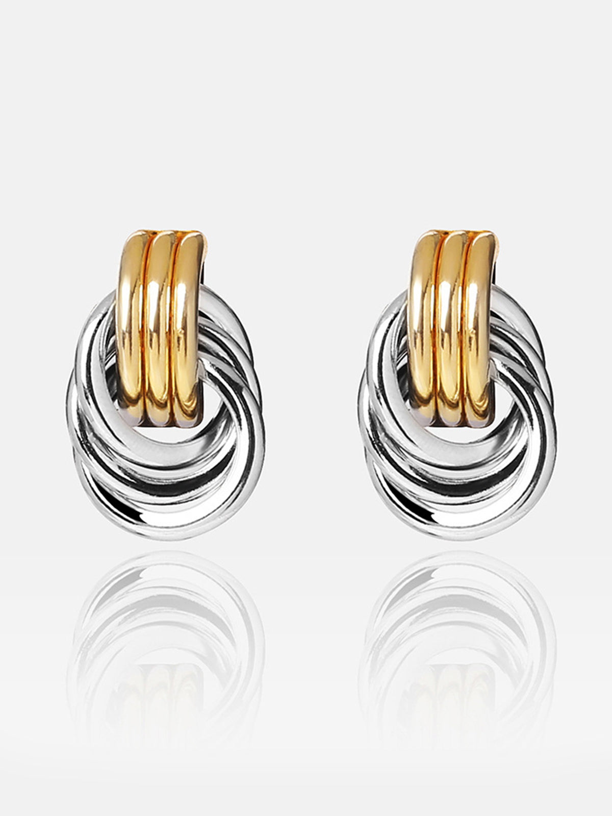 Two-Tone Interlocking Hoop Earrings