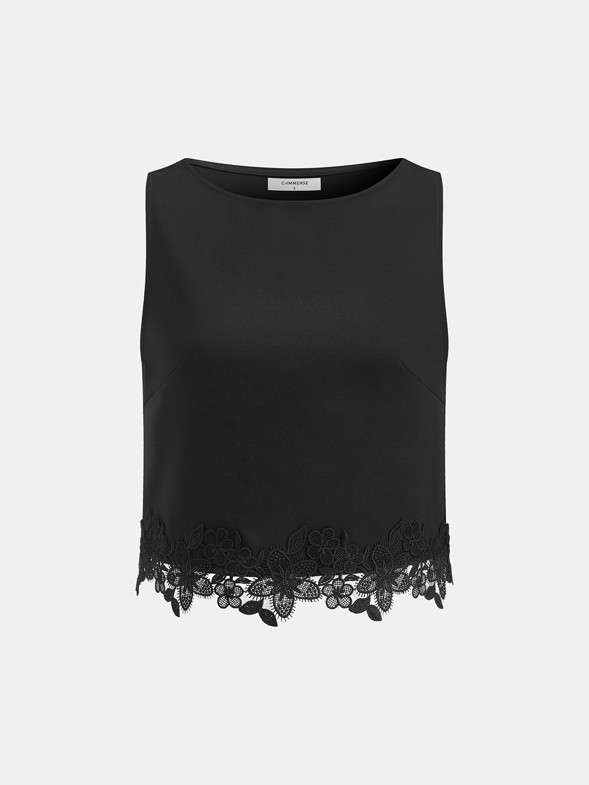 Sleeveless Lace Trim Crop Top & Shorts Set