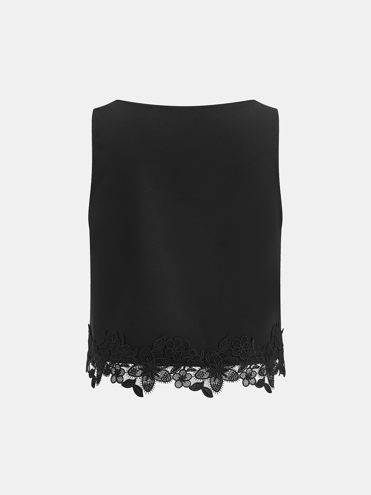 Sleeveless Lace Trim Crop Top & Shorts Set