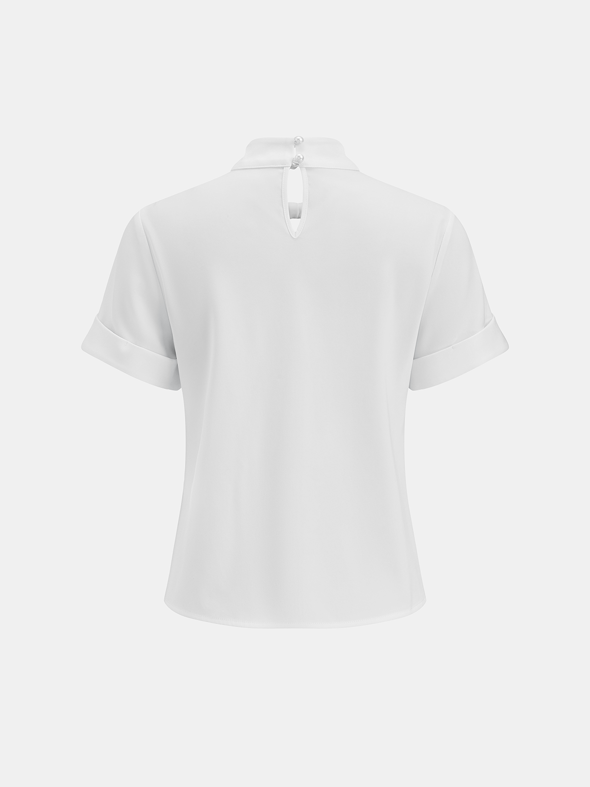 Keyhole Twisted Neck Short Sleeve Blouse