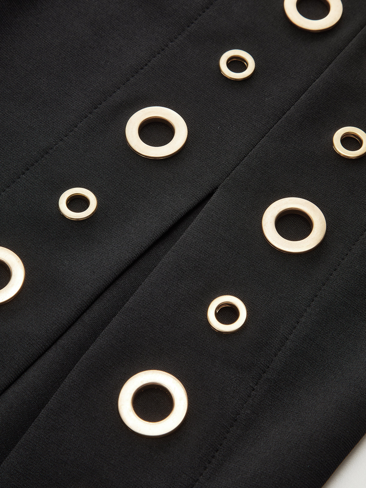 Grommet Detail Sweetheart Neck Midi Dress