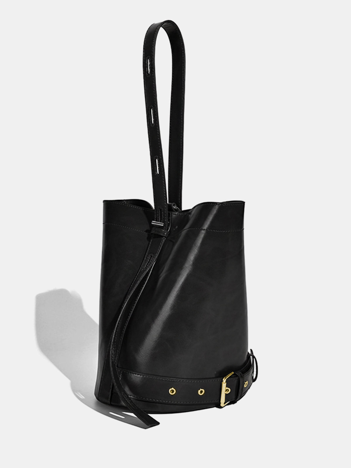 Large-Capacity Buckle Detail Bucket Bag