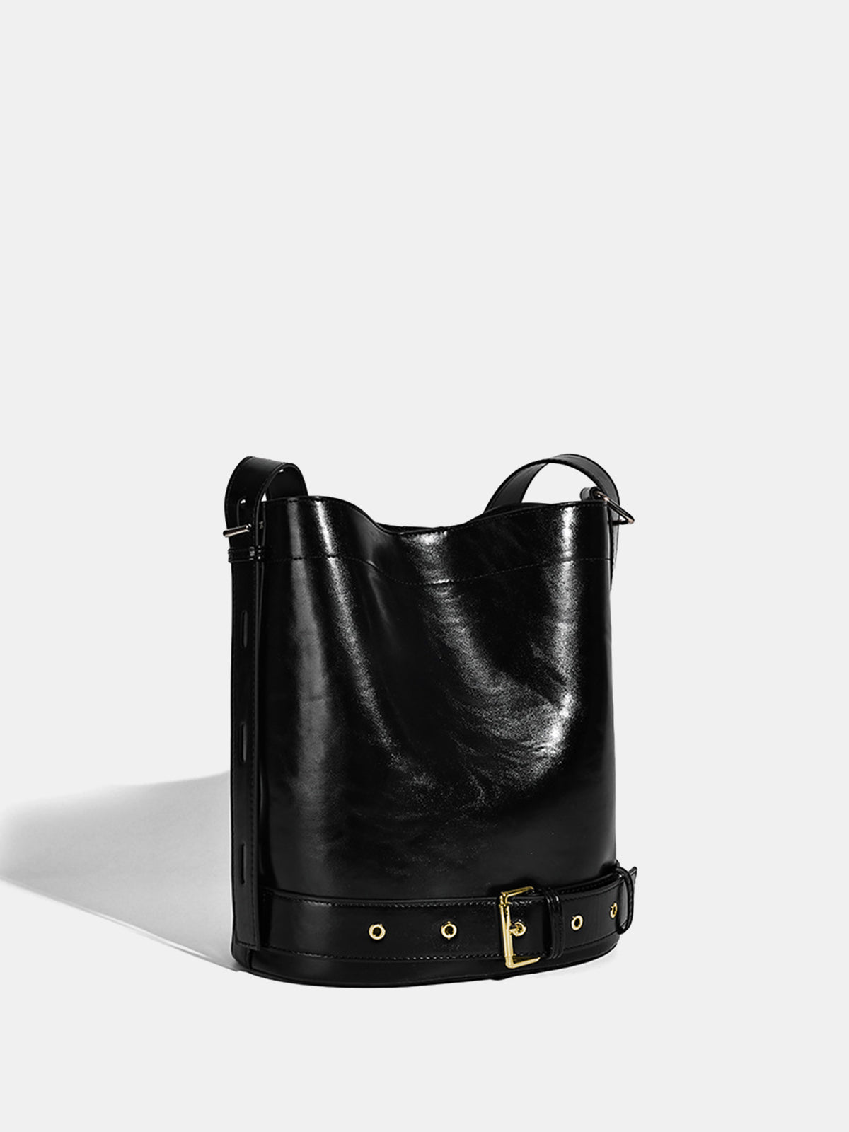 Large-Capacity Buckle Detail Bucket Bag