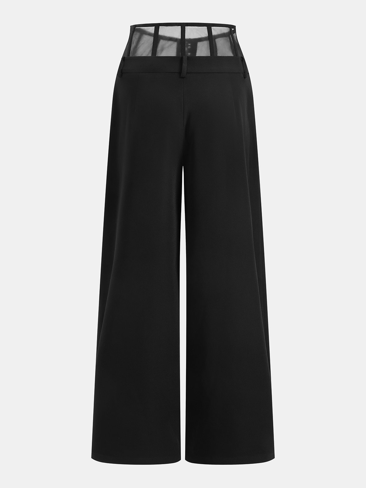 Mesh Waist Wide Leg Pants