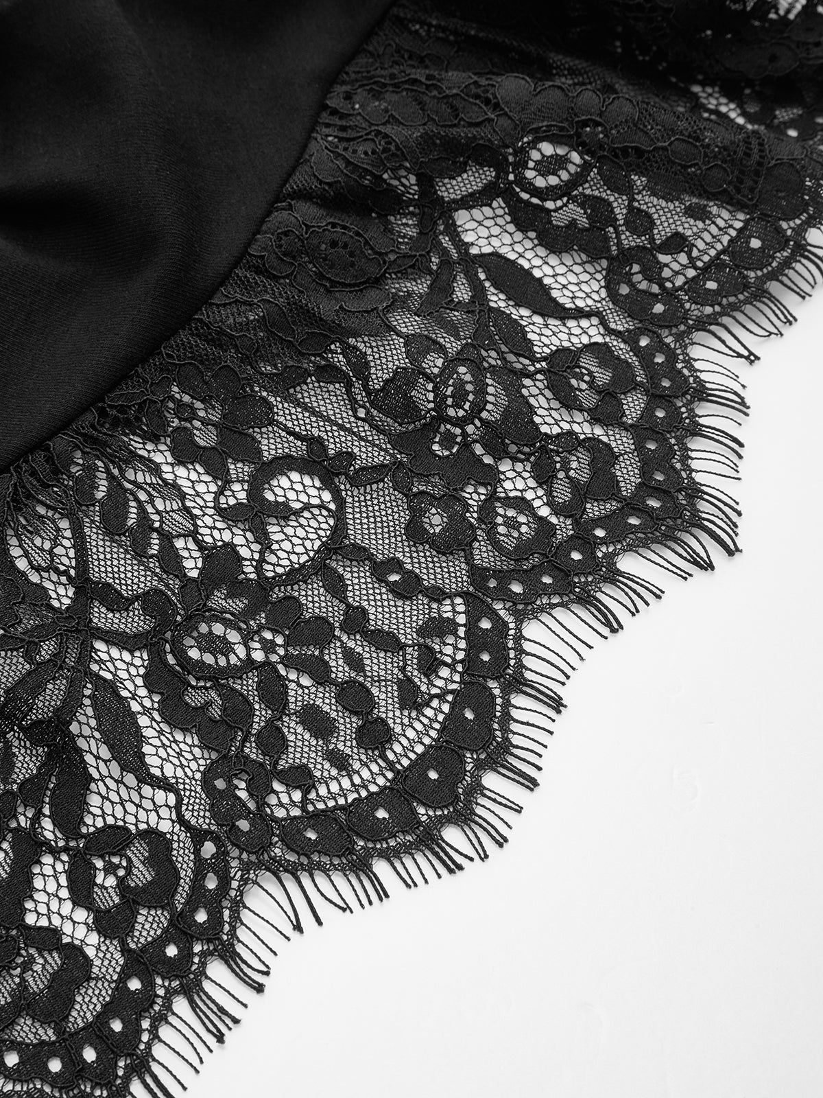 Half Sleeve Off Shoulder Asymmetric Lace Hem Top