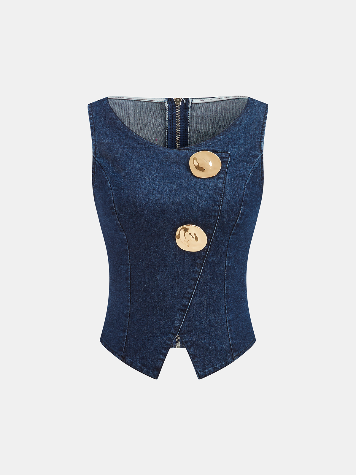 Sleeveless Denim Top Flared Pants Set