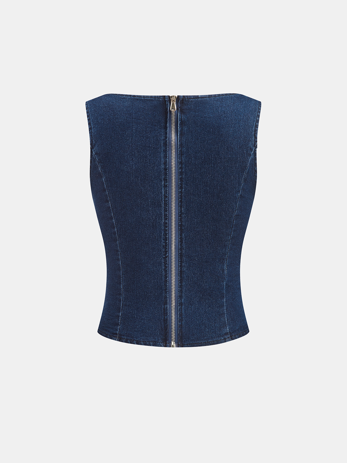 Sleeveless Denim Top Flared Pants Set