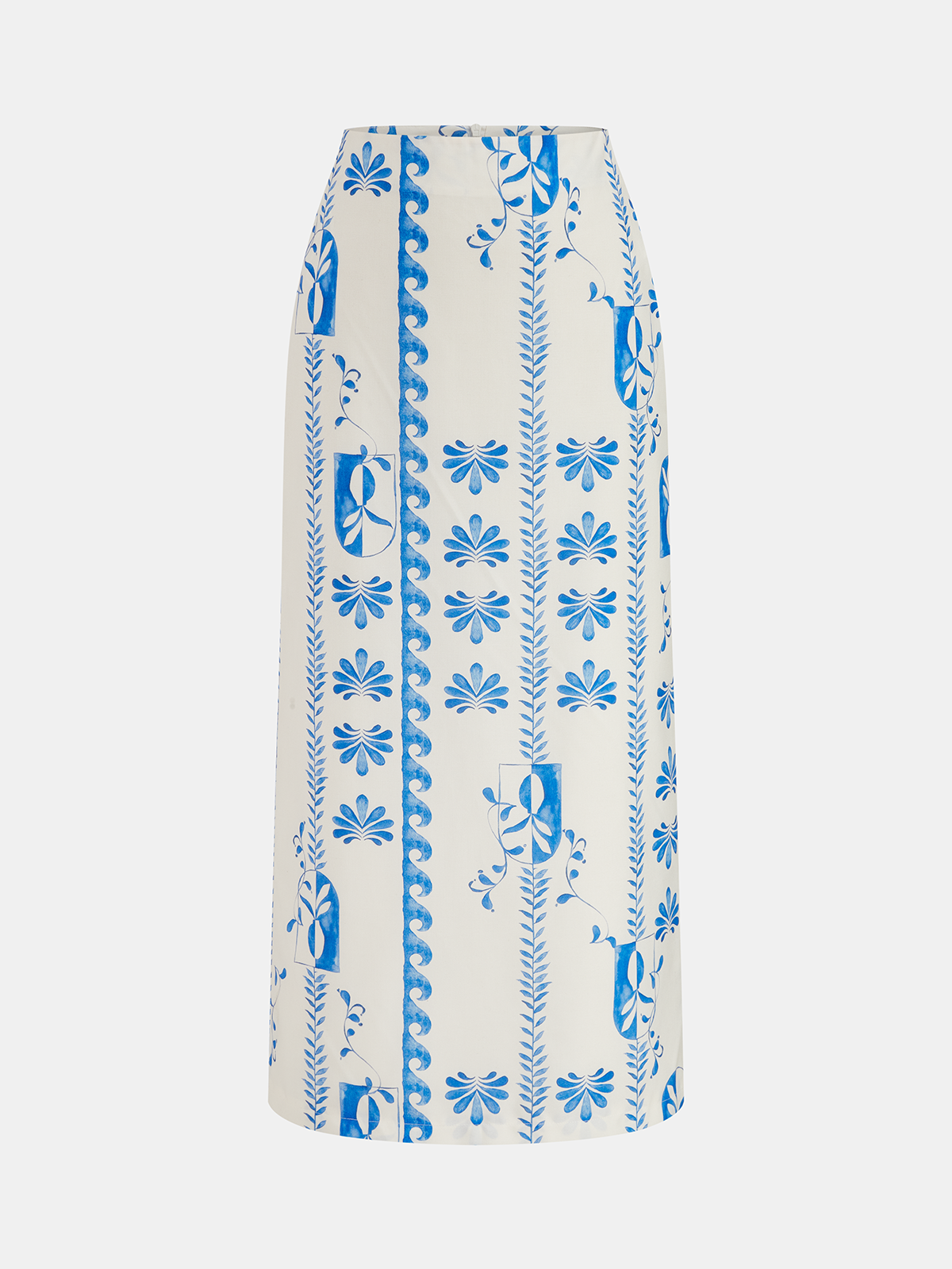 Printed Buttoned Vest & Maxi Skirt Set