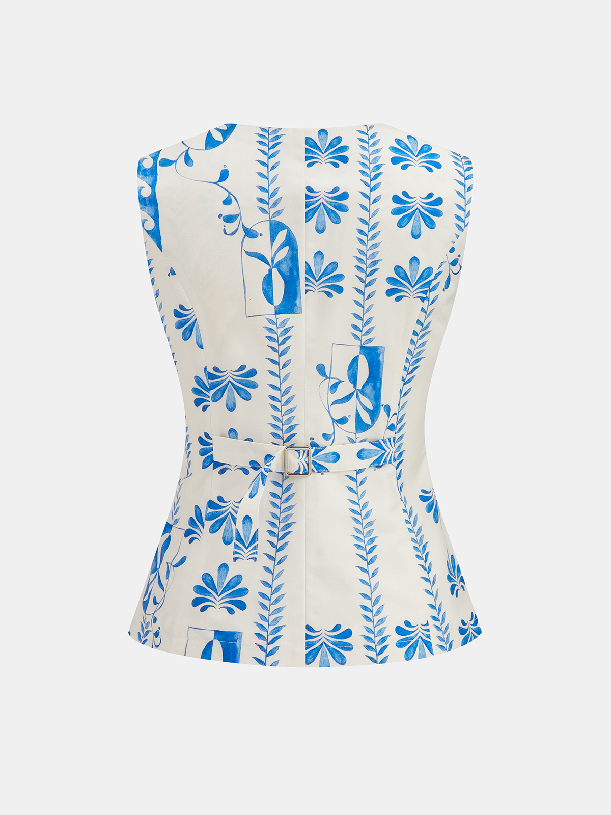 Printed Buttoned Vest & Maxi Skirt Set