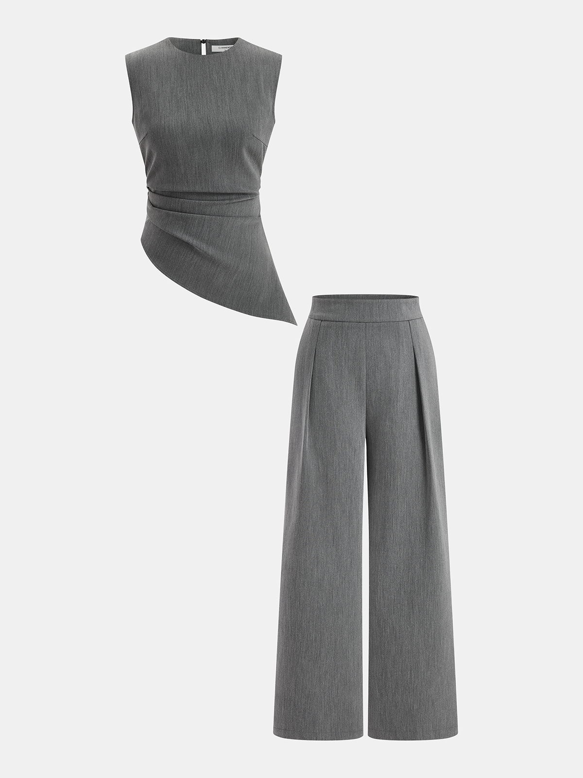 Sleeveless Asymmetric Top & Pleated Pants Set