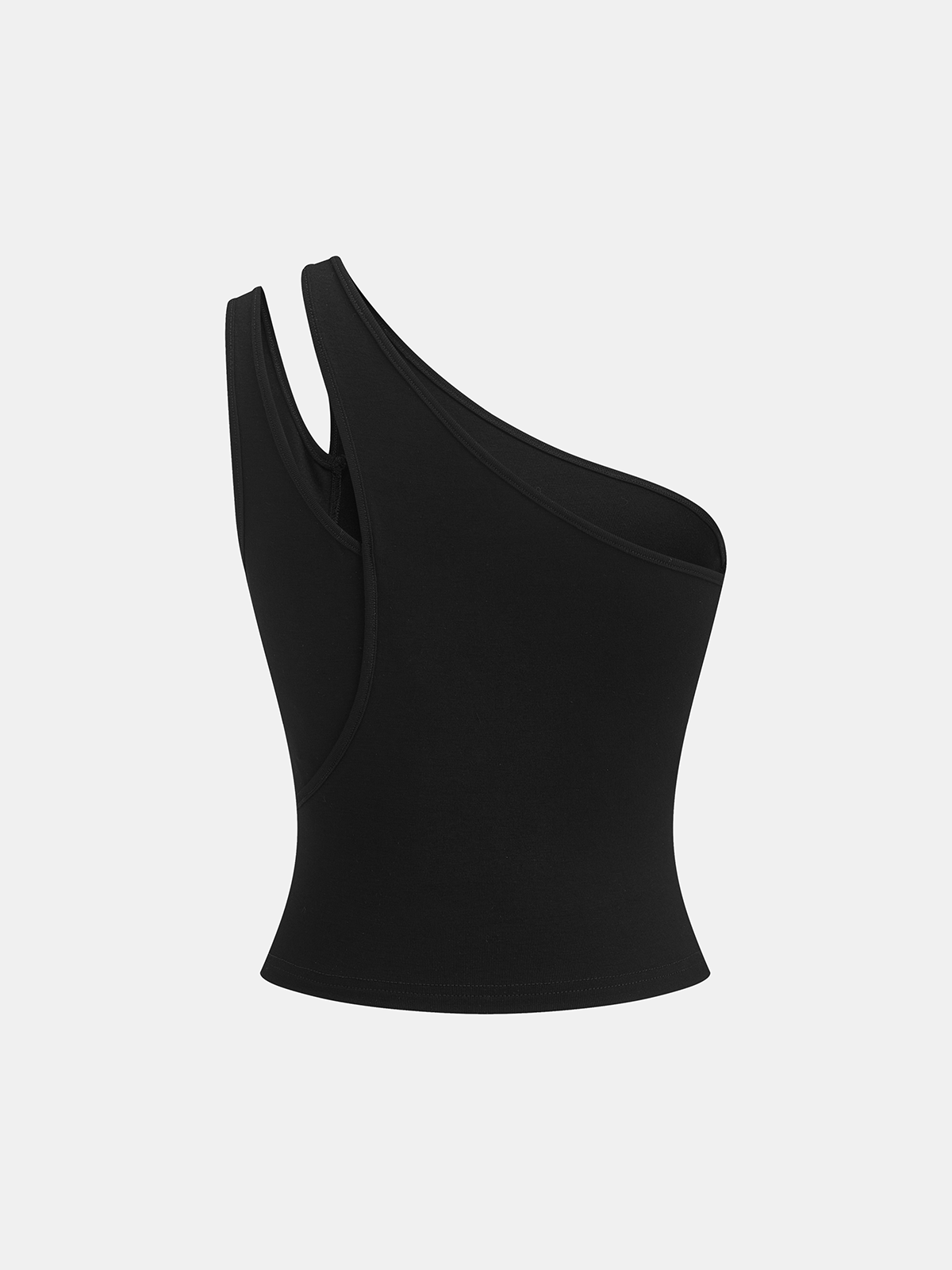 One Shoulder Asymmetric Slim Tank Top