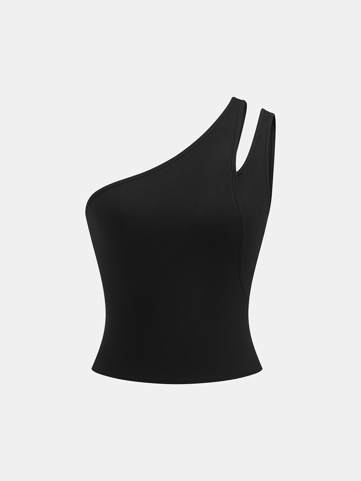 One Shoulder Asymmetric Slim Tank Top