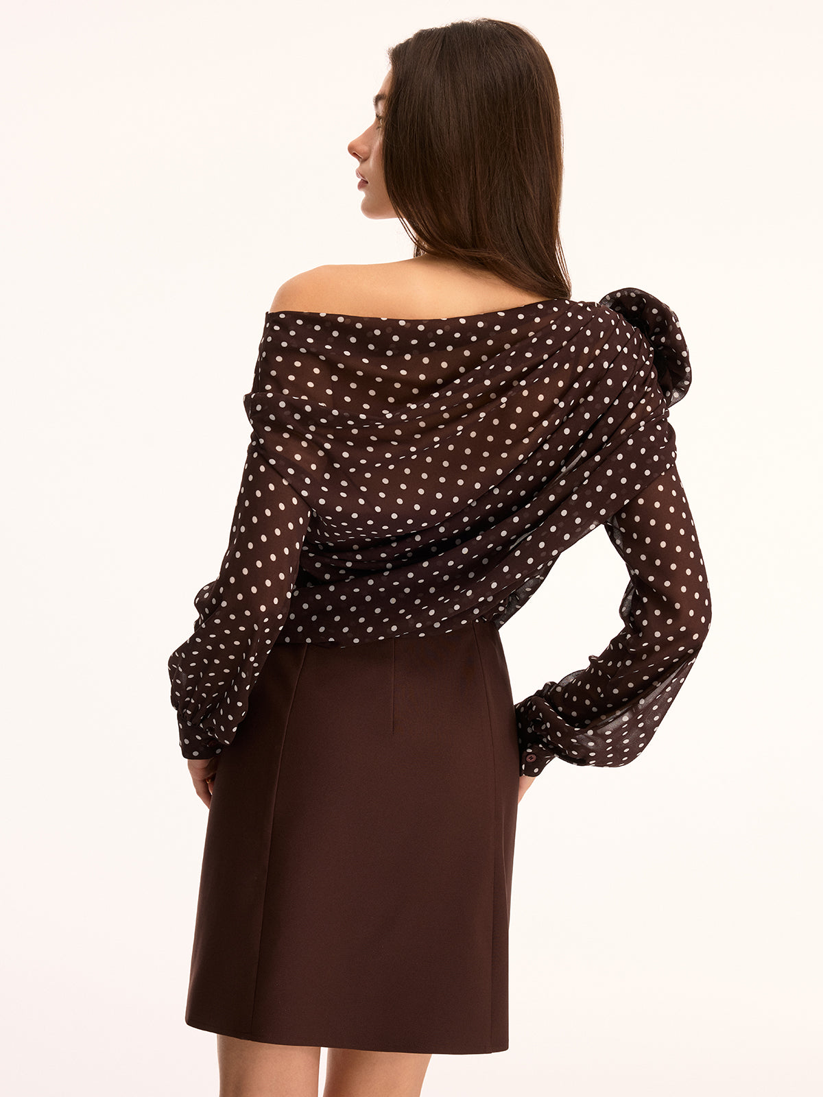 Polka Dot Off Shoulder 3D Flower Mini Dress