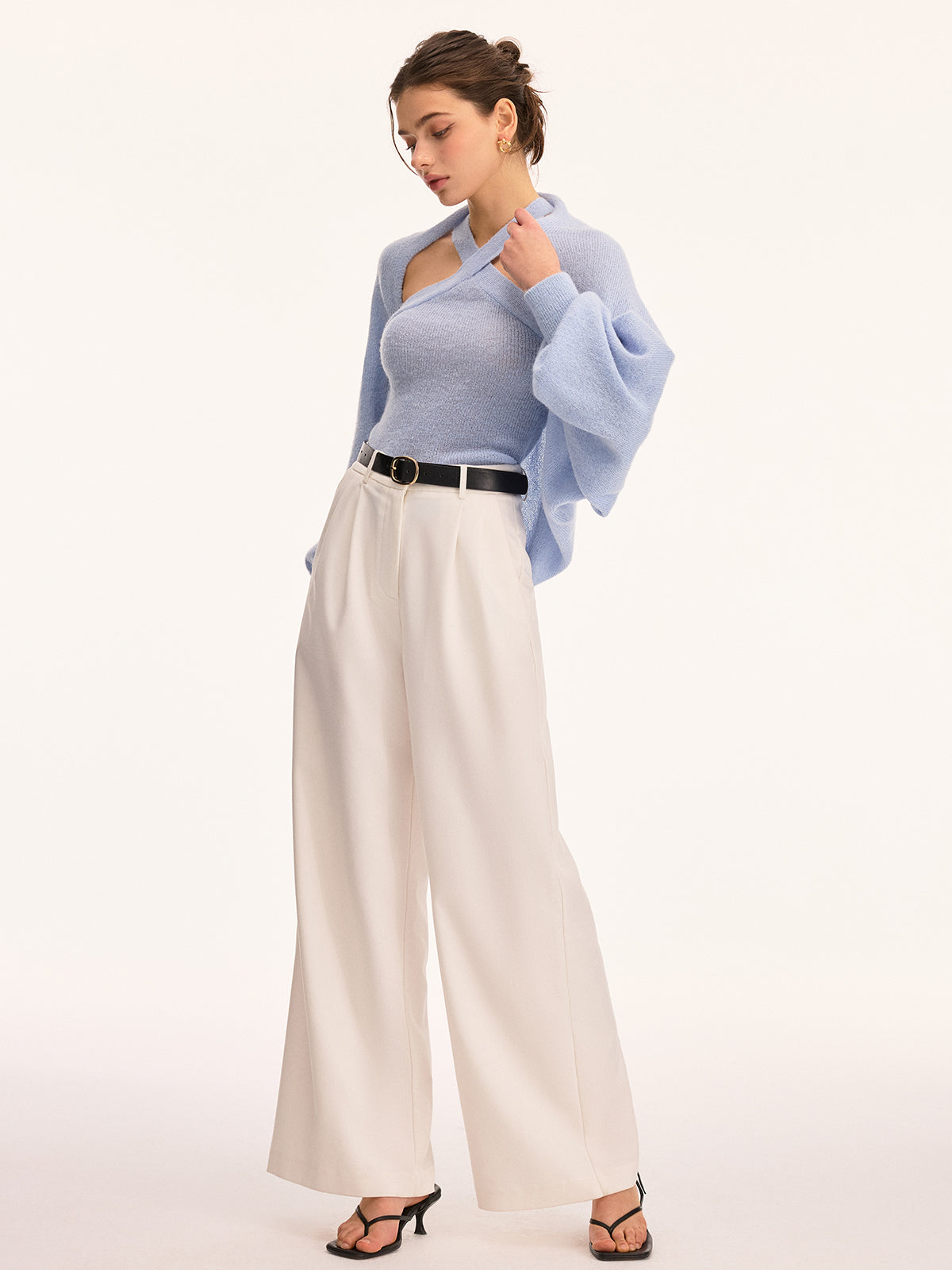 Halter Knit Top & Bolero Shrug Two-Piece Set