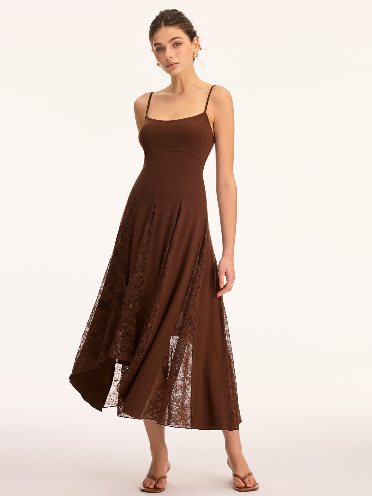 Lace Panel Cami Maxi Dress