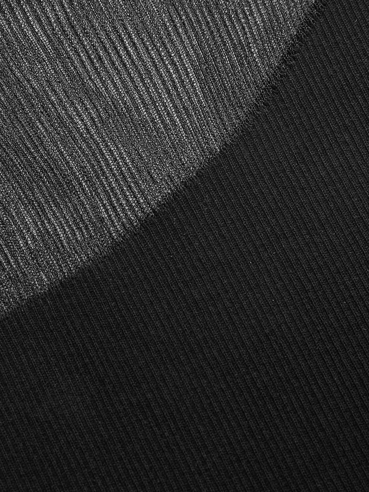 Asymmetrisches geripptes Mesh-Strick-Tanktop