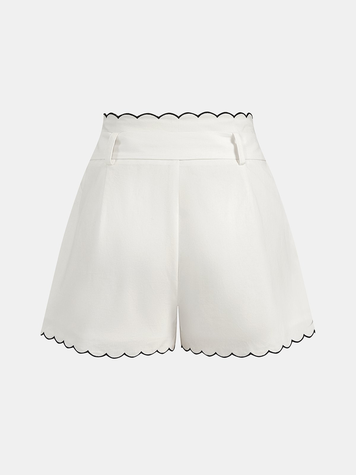 Set aus Baumwollhemd mit Wellensaum und Shorts
