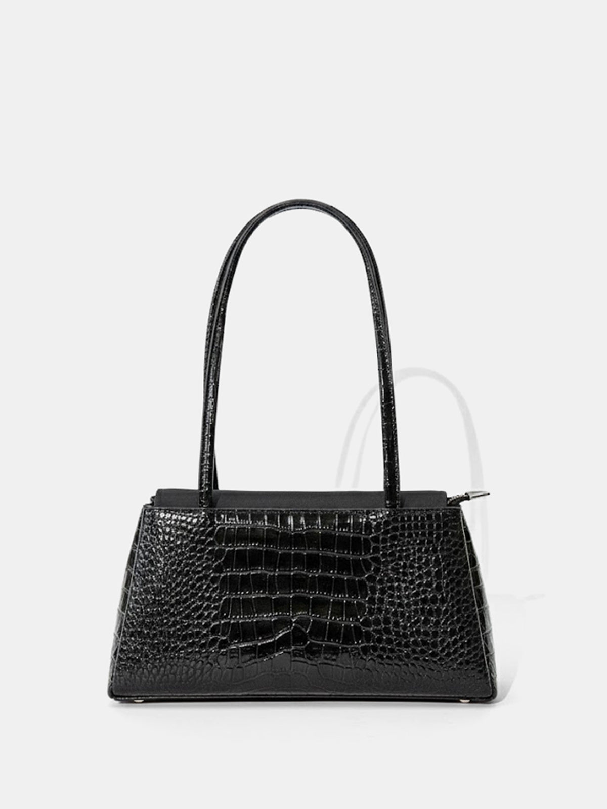 Crocodile Embossed Shoulder Bag