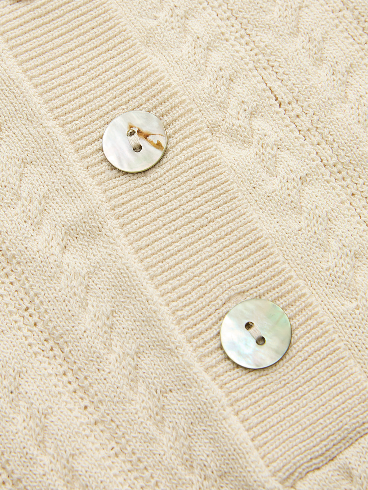 Cable Knit Sleeveless Henley Sweater Vest