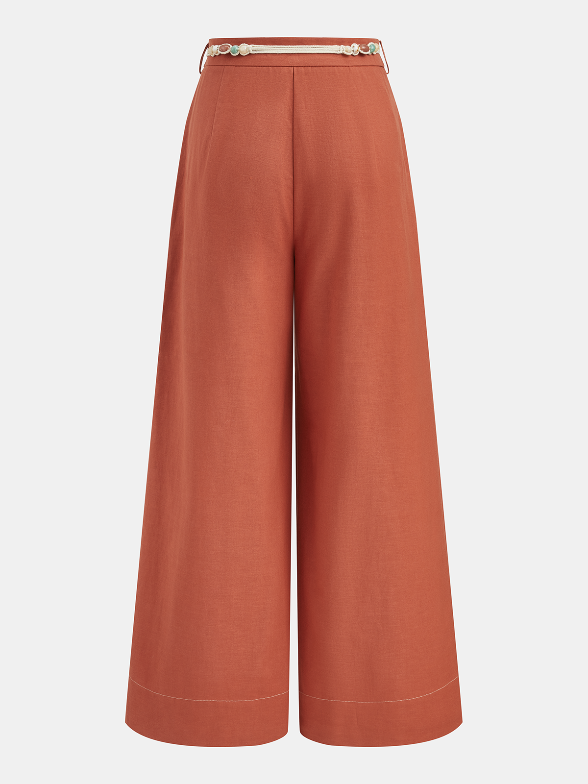Pleated Tie Waist Wide Leg Pants