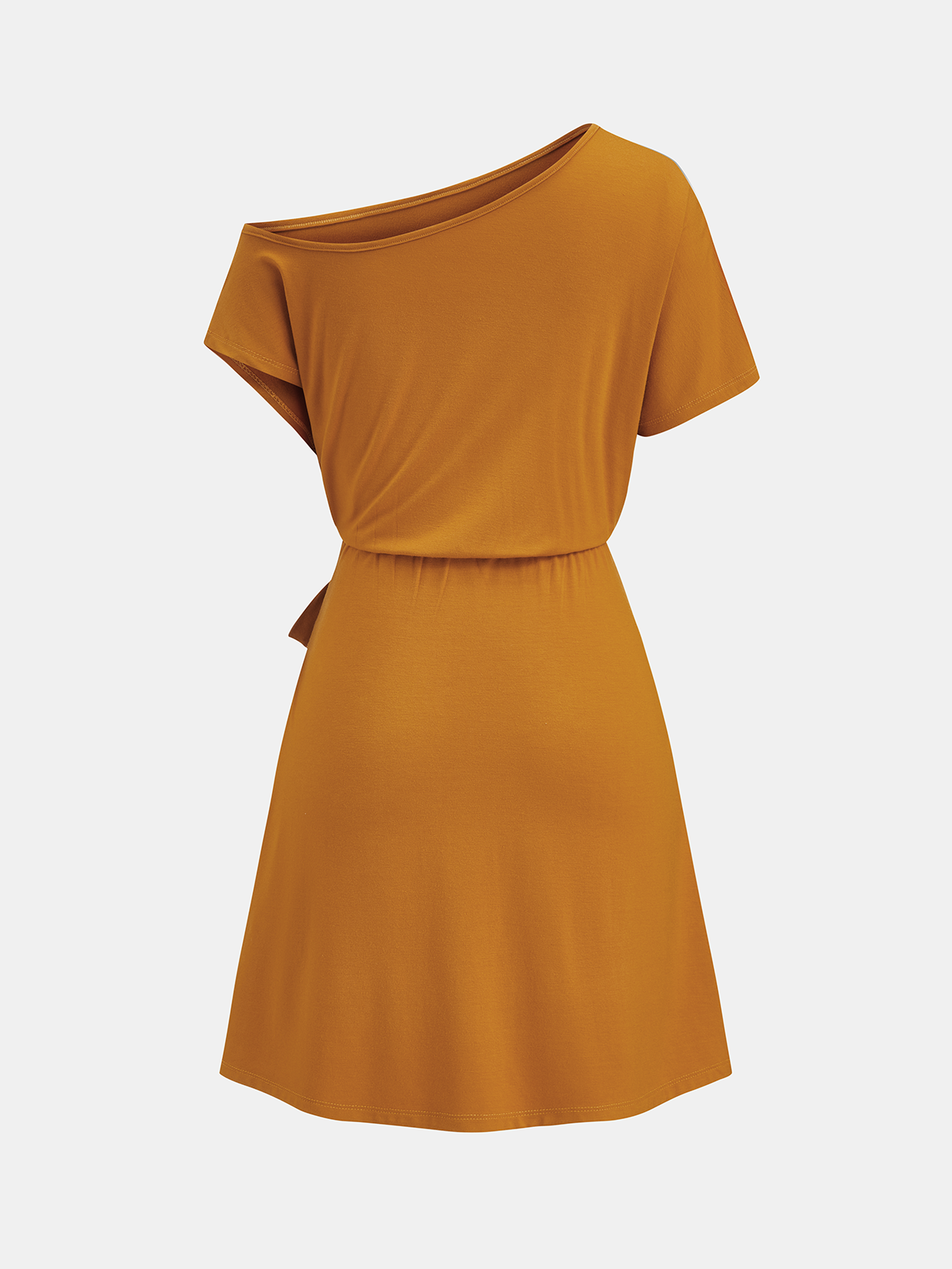 Off-Shoulder-Minikleid mit Bindegürtel