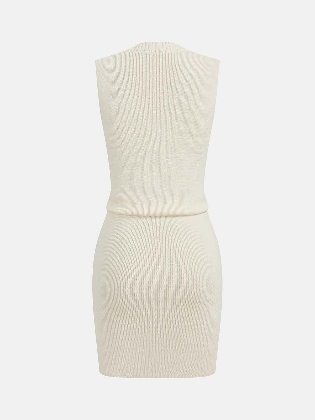 Sleeveless V Neck Bodycon Sweater Dress
