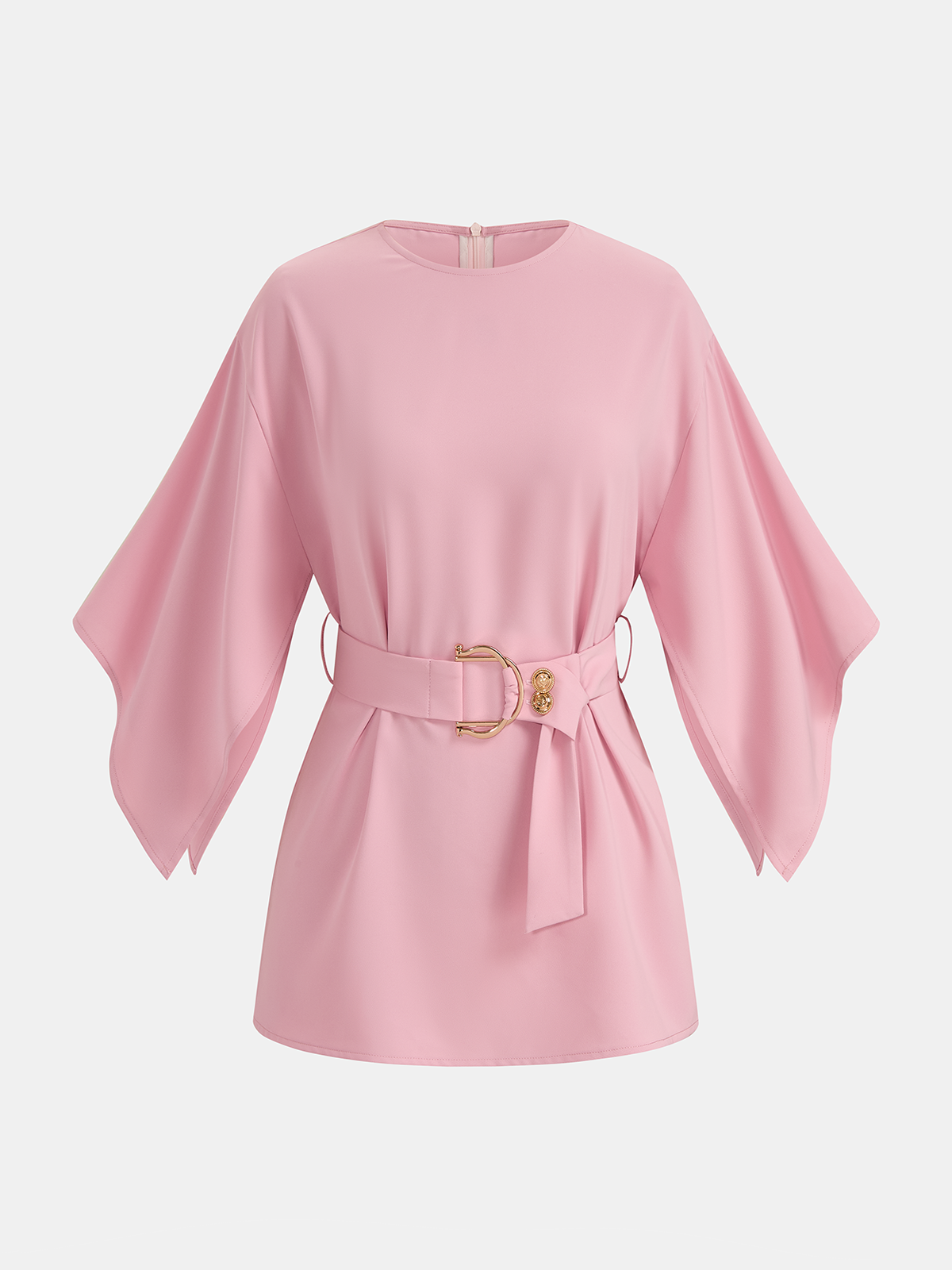Belted Wide Sleeve Top & Shorts Set
