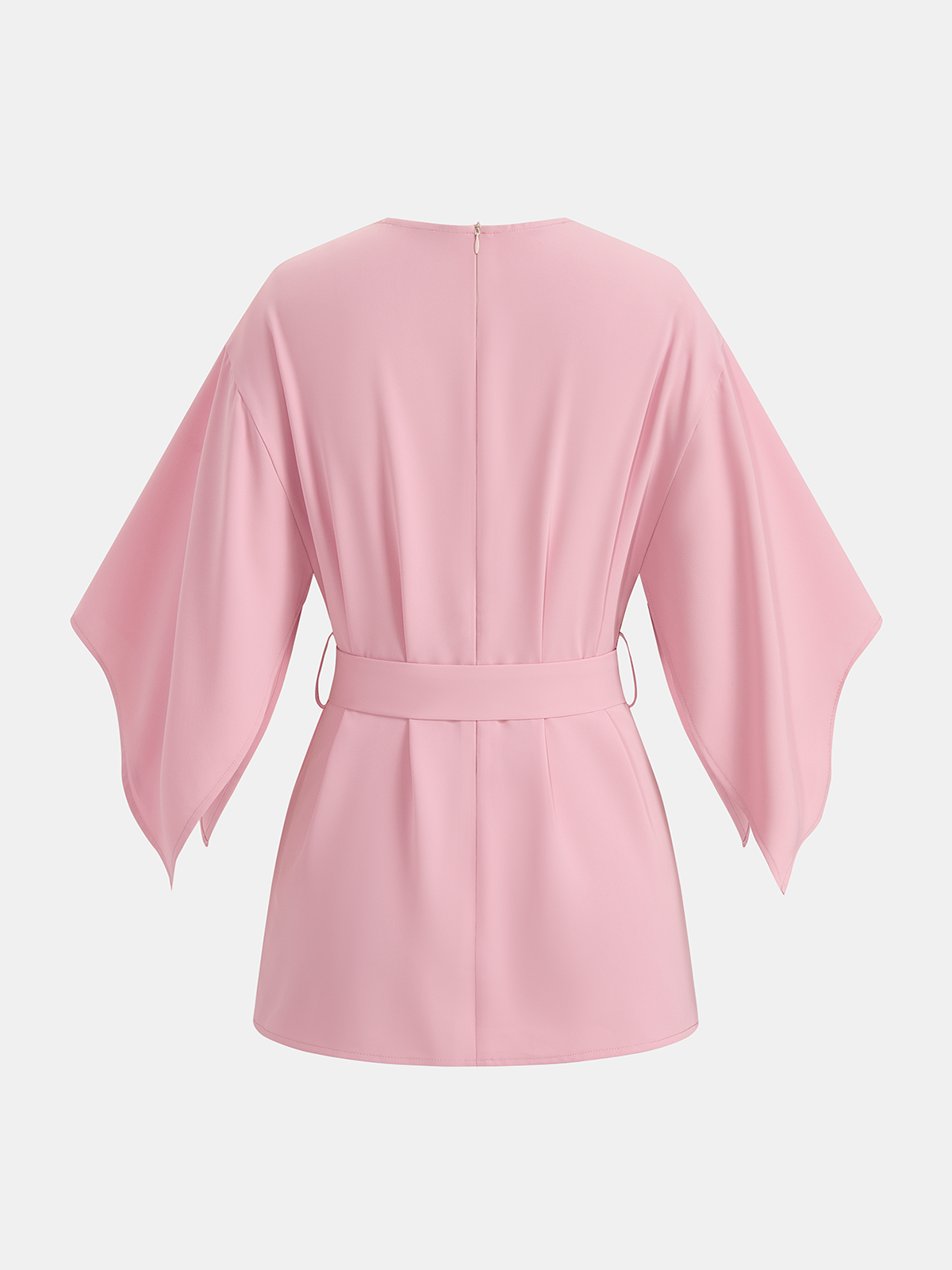 Belted Wide Sleeve Top & Shorts Set