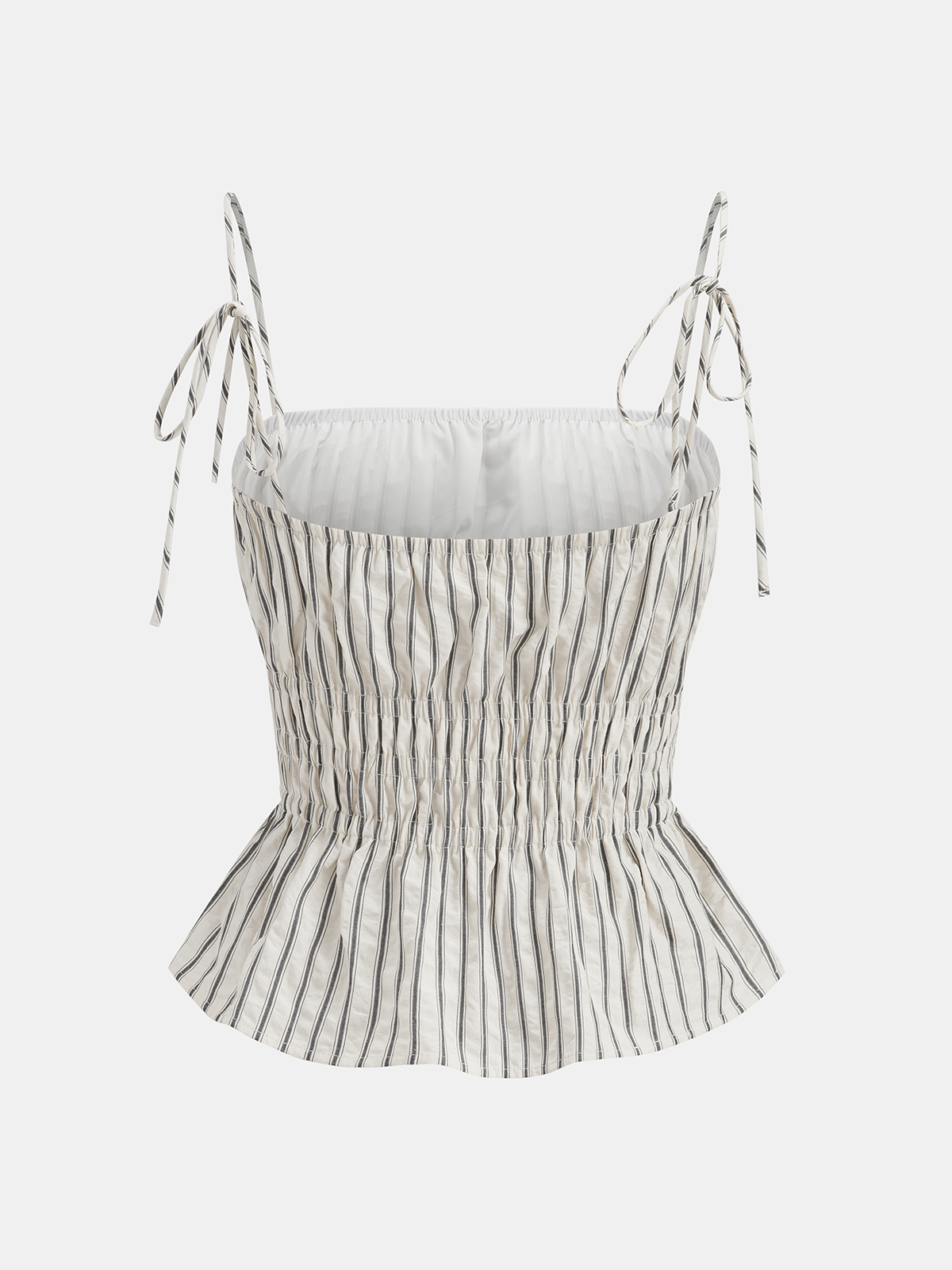 Striped Peplum Cami Top & Wide-Leg Pants Set