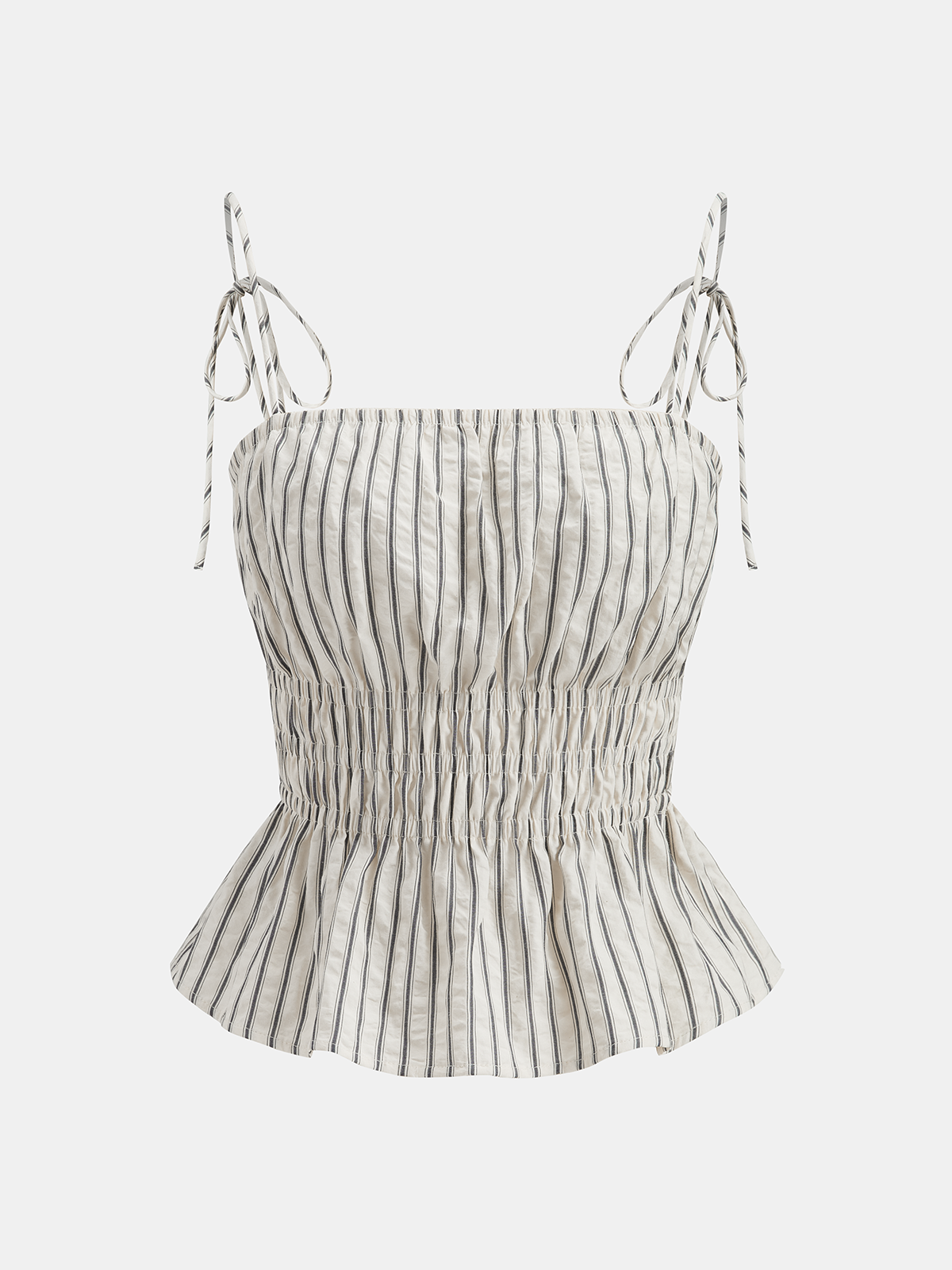 Striped Peplum Cami Top & Wide-Leg Pants Set