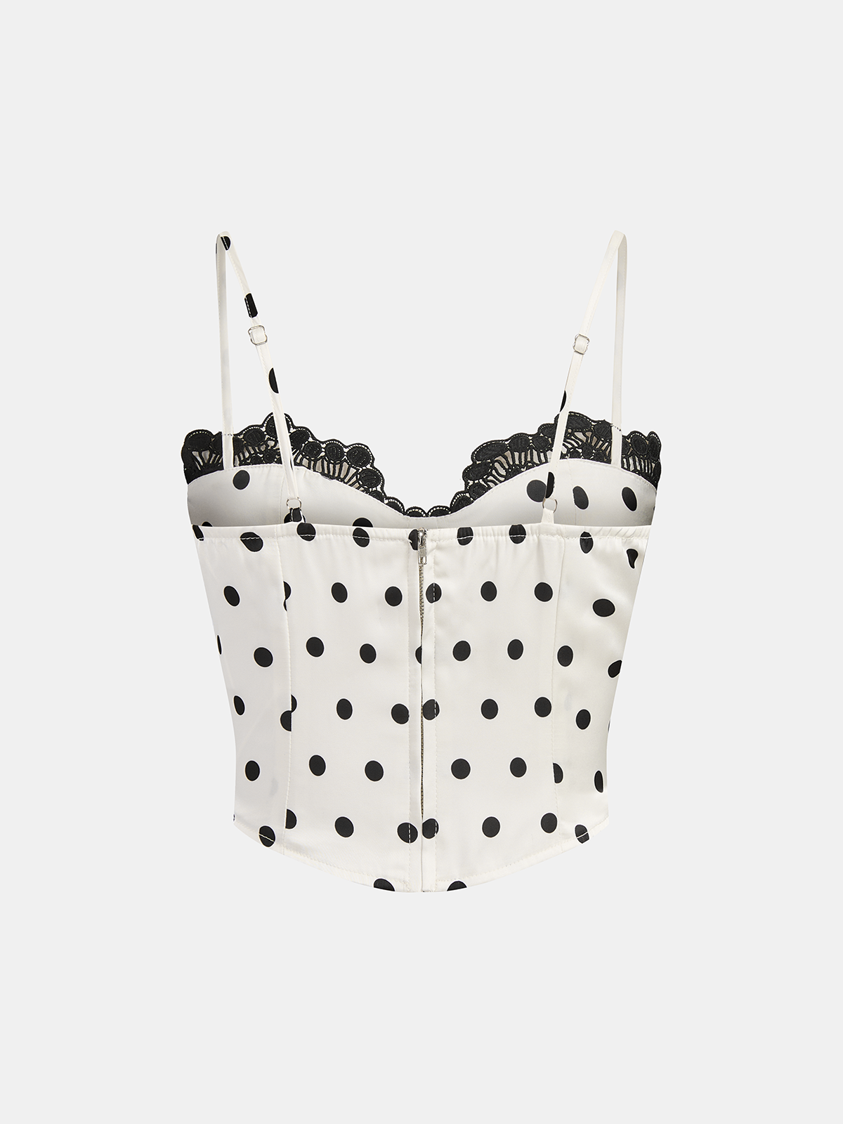Polka Dot Lace Trim Cami Top & Skirt Sets
