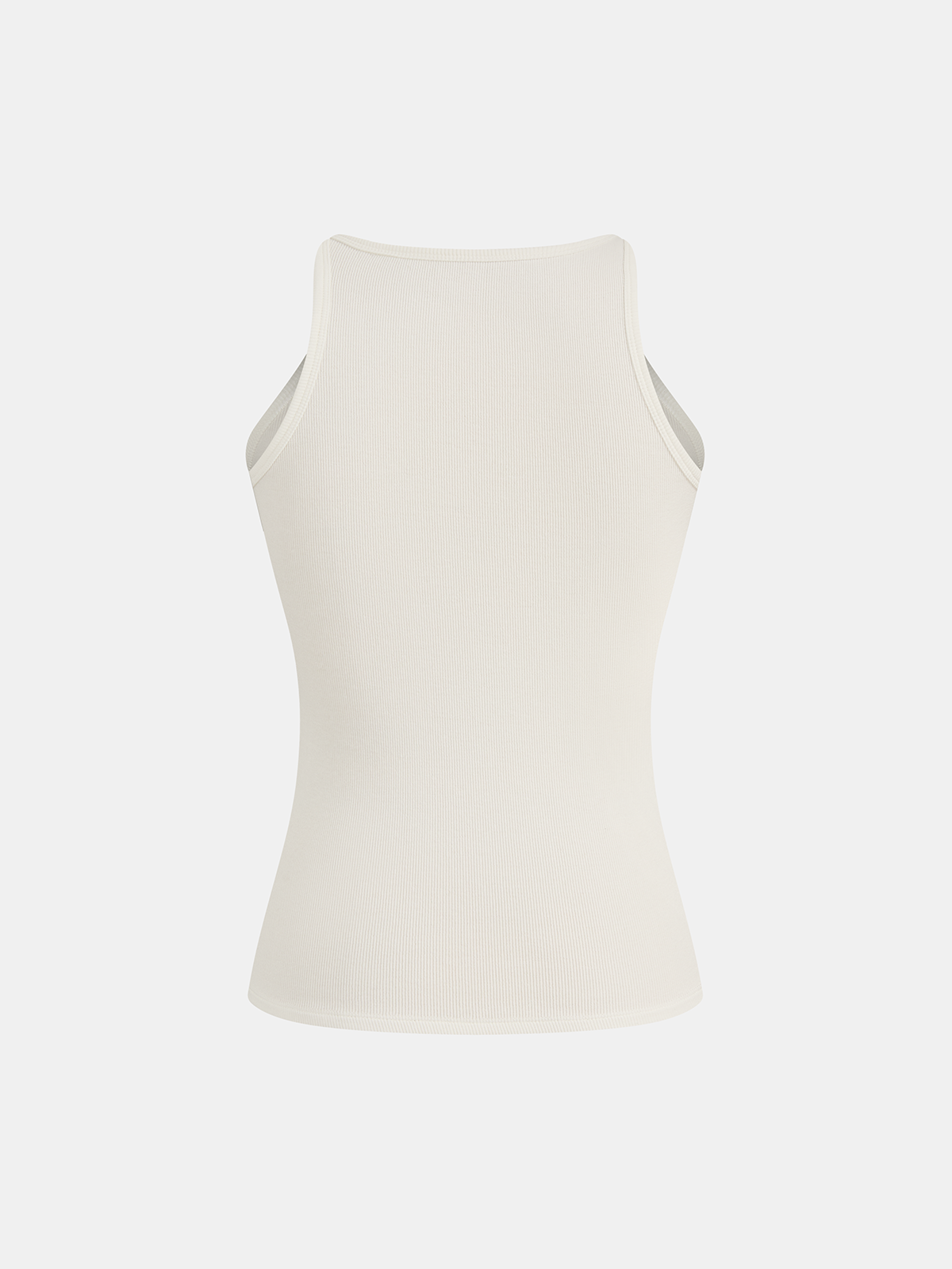 Geripptes dehnbares Kunstleder-Tanktop mit Schnalle im Vintage-Stil