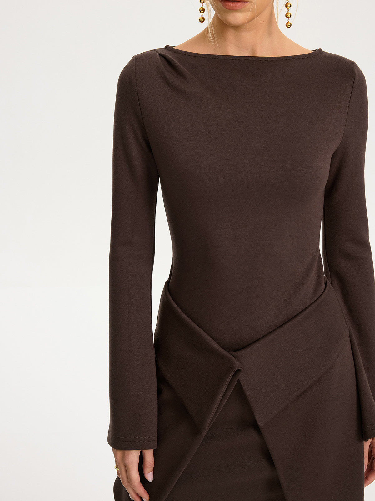 2-in-1 Wickel-Minikleid mit langen Ärmeln