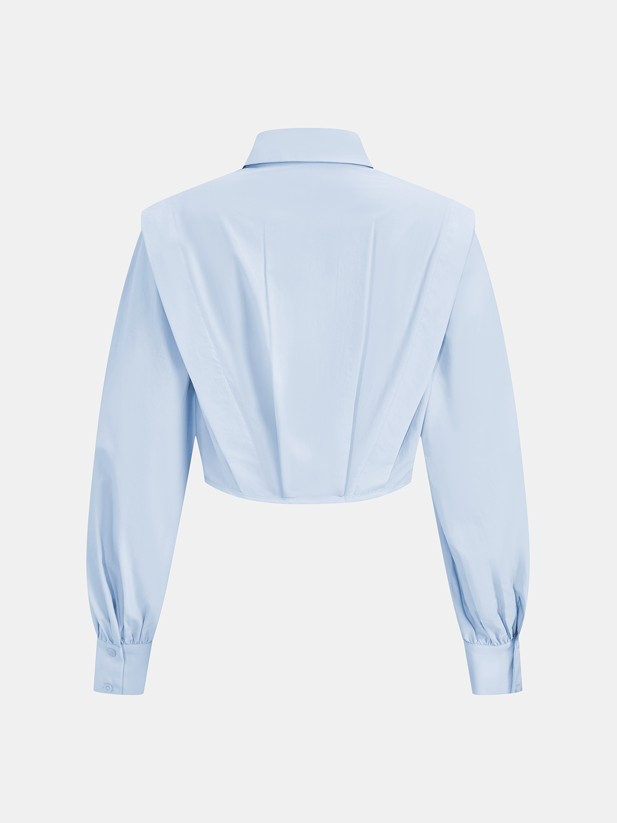 Wide-Shoulder Cropped Shirt